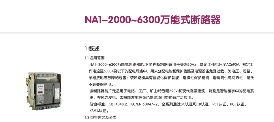 NA1断路器;专业生产断路器